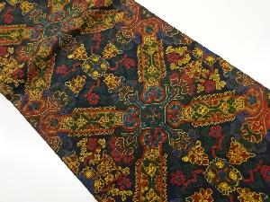 華紋に草花・幾何学模様織出し名古屋帯